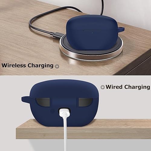 Miniatura 4 de Funda compatible con Sony WF-1000XM5, funda protectora de silicona para auriculares inalámbricos Sony XM5, LED frontal visible (azul medianoche)