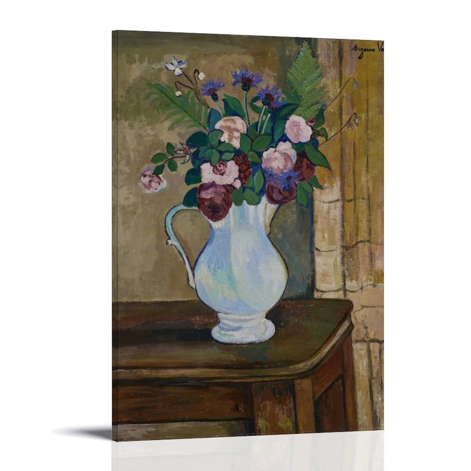 generisch Valadon Bouquet De Roses by Suzanne Valadon Impresiones en Lienzo Modernas, Cuadros Decorativos Para Habitación de Niños o Niñas, Cuadros de Pared Para Salón Y Pinturas Con Motivos Festivos