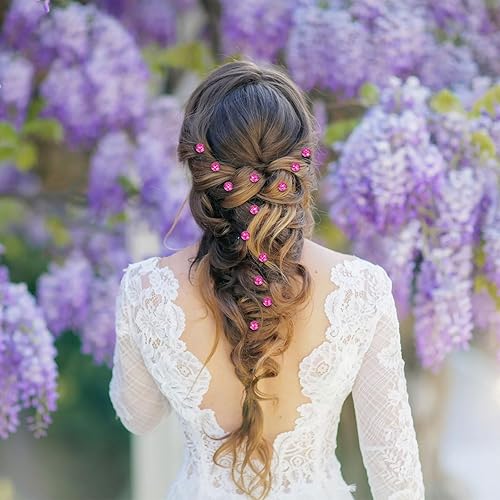 Miniatura 10 de YISSION Pinzas para el cabello, 40 piezas de mini horquillas de cristal brillante con diamantes de imitación, pequeños pasadores decorativos para el