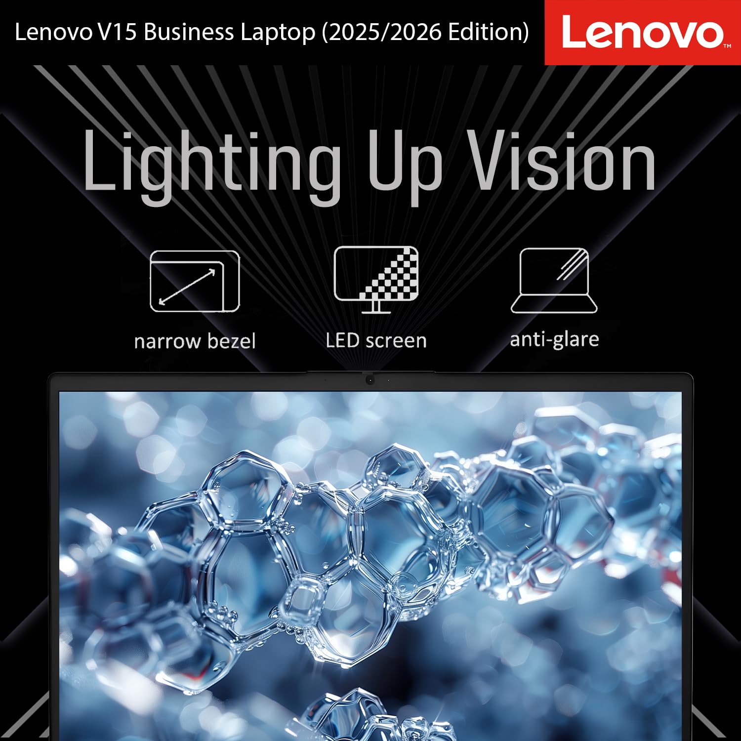 Lenovo 2025-2026 New Generation V15 Business and Student Laptop | 15.6" FHD Display | Intel High-Performance CPU | 8GB RAM | 256GB SSD | Ultra-Quiet Design | Long Battery Life | Windows 11 | WOWPC