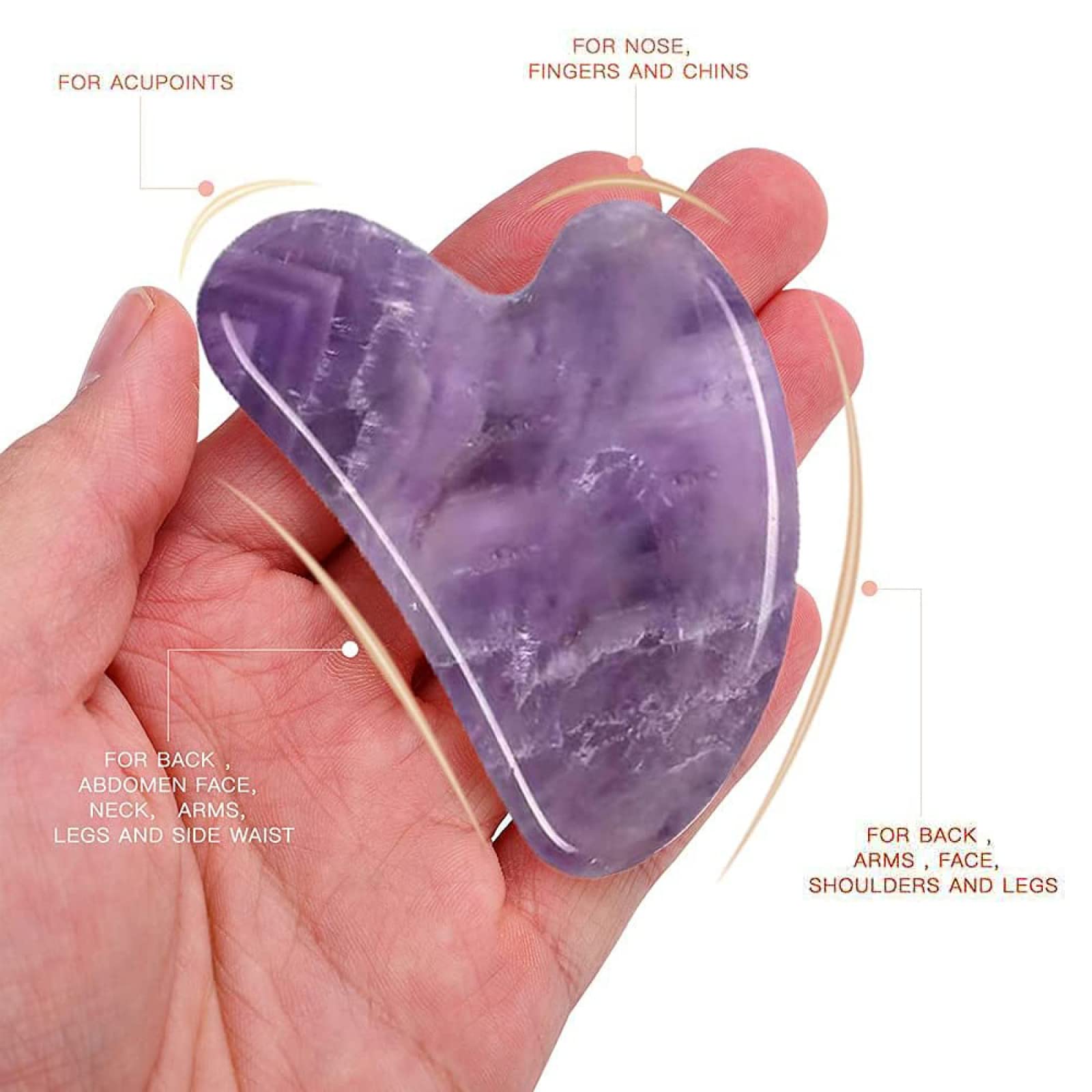 Améthyste Naturelle Gua Sha Grattoir Masseur Facial Pierre De Jade Guasha Planche À Gratter Thérapie De Massage Beauté Soins Du Visage, Grattoir À Griffe décoration de la chambre ( Color : Claw Scrape