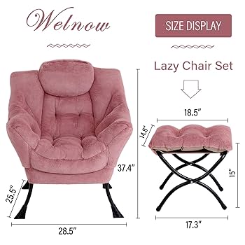 Amazon.com: Welnow Lazy Chair with Ottoman, Modern Lounge