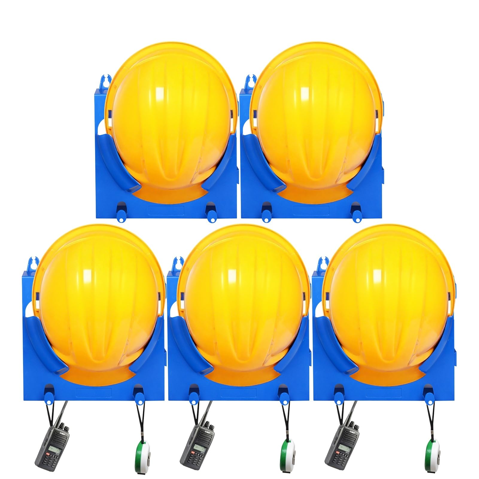 Casco Obra Soporte de Pared Independiente para Cascos de Seguridad con Gancho, Soporte Organizador para Cascos de Motocicleta en Lugares de Trabajo, Soporte para Colocar(Blue,5 Pack)