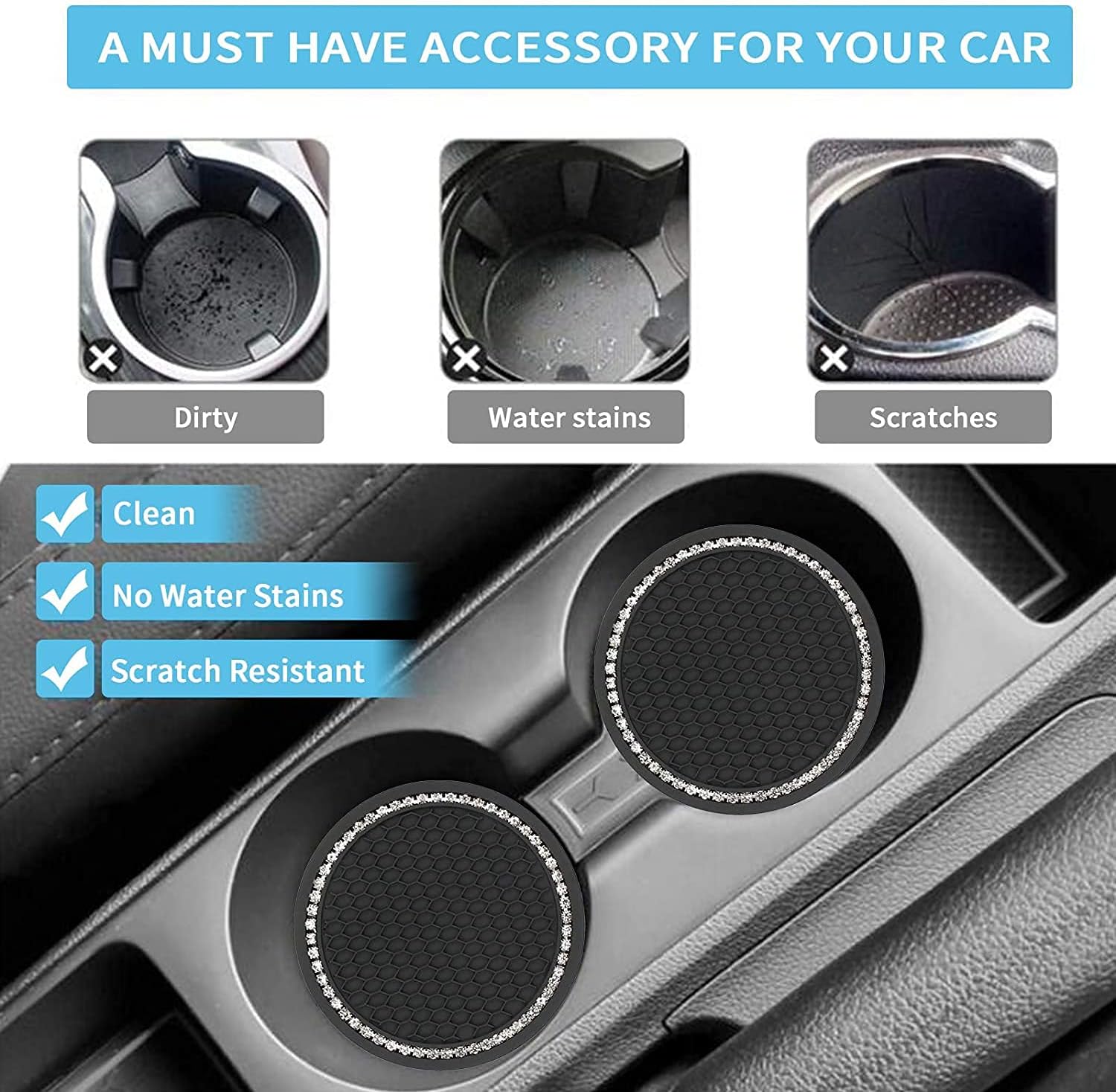 Uphily Black Soft Breathable Microfiber Ice Silk Elastic Cloth Steering Wheel Cover, Cold or Hot Universal 15 inch, Fit Suvs, Vans, sedans, Cars, Trucks