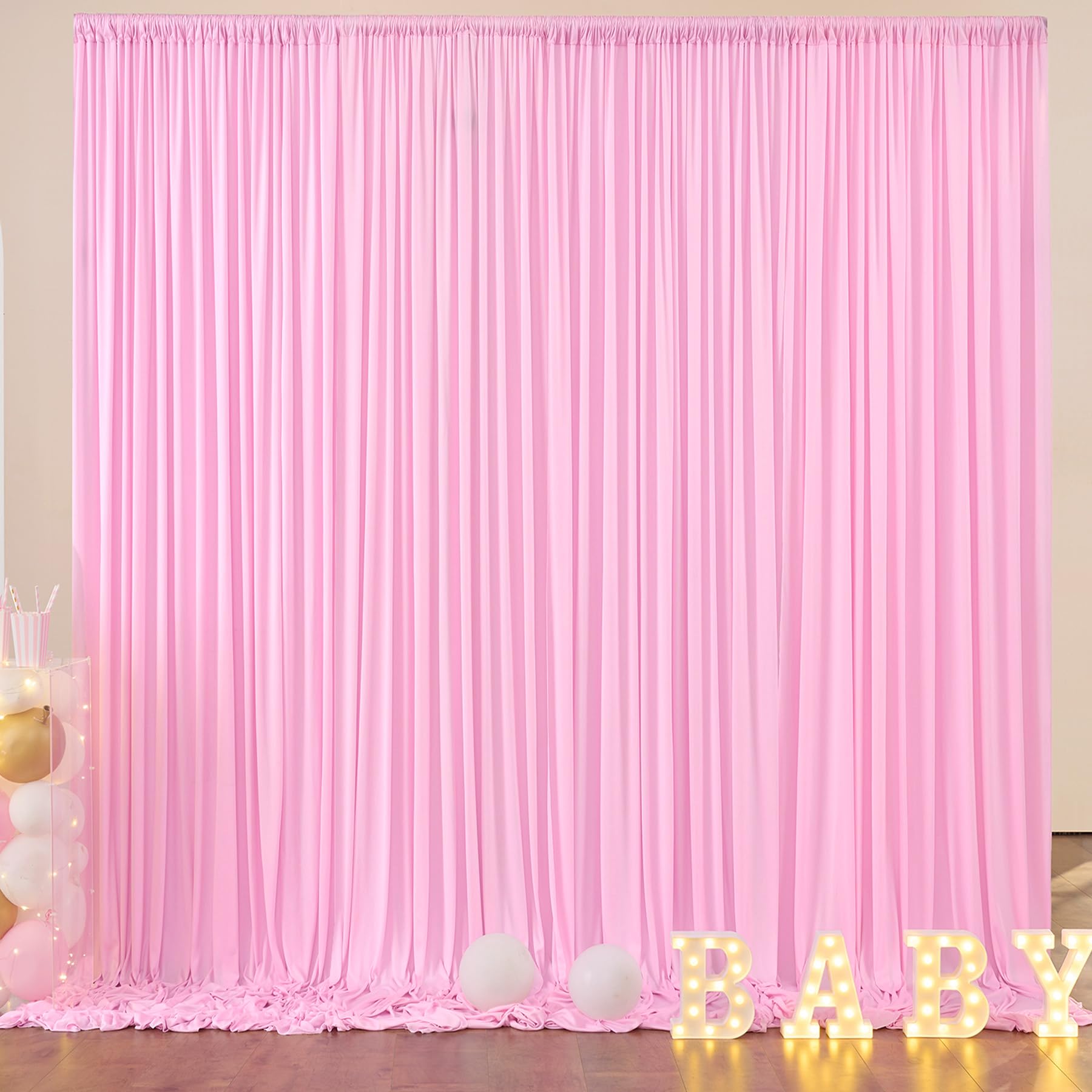 10ft x 10ft Wrinkle Free Black Backdrop Curtains for Parties, 2 Panels 5ftx10ft Polyester Photo Backdrop Drapes for Wedding Birthday Graduation Photography Background — view 113