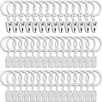 Vista 31 de Paquete de 100 anillos de cortina con clips, ganchos de anillos de clip de cortina, clips colgadores de lazos para colgar cortinas, drapeados
