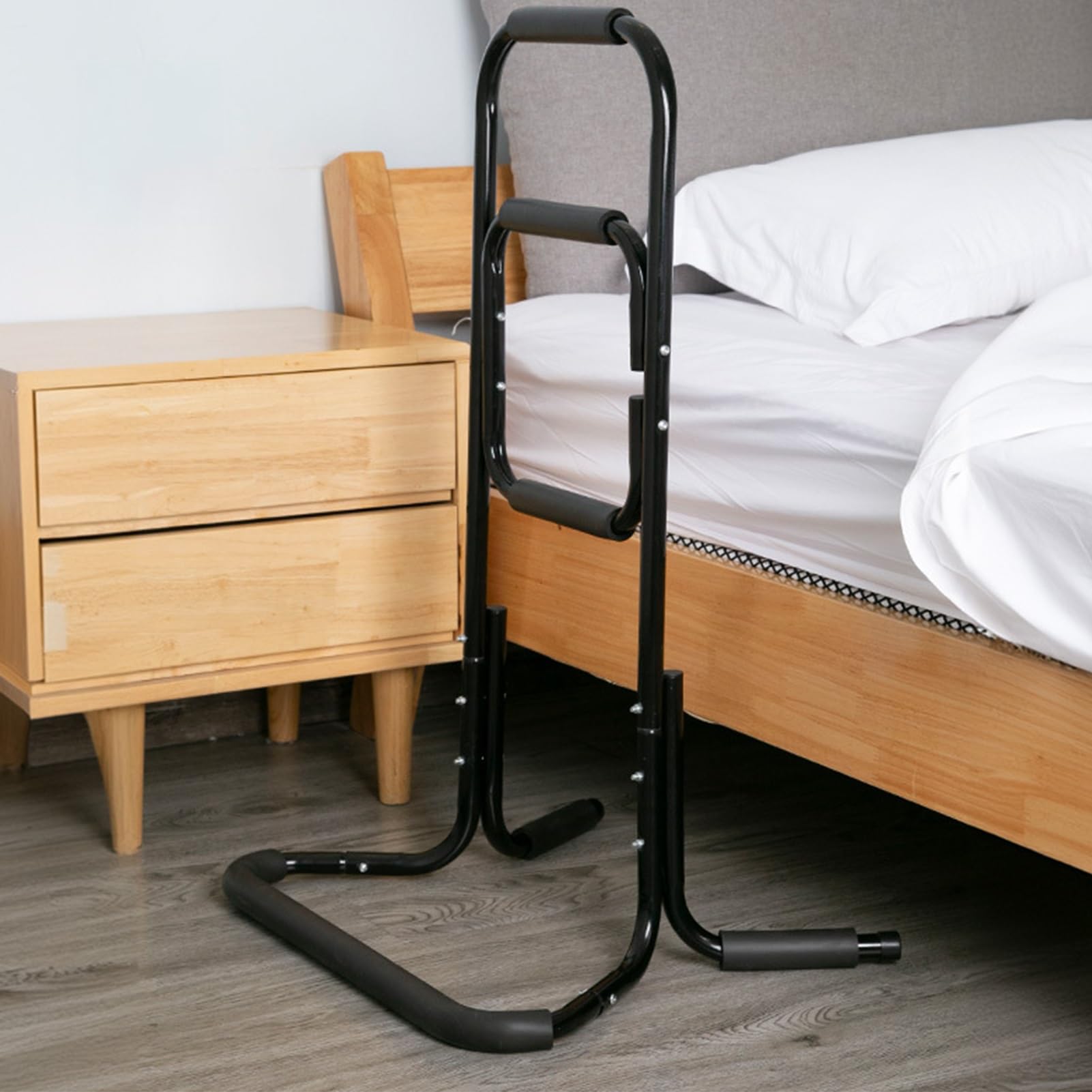 Pomocnik do wstawania, pomoc w wstawaniu z podłogi, urządzenia wspomagające podnośnik krzesełkowy dla seniorów, kanapa, toaleta, pomoce do poruszania (Black One Size)