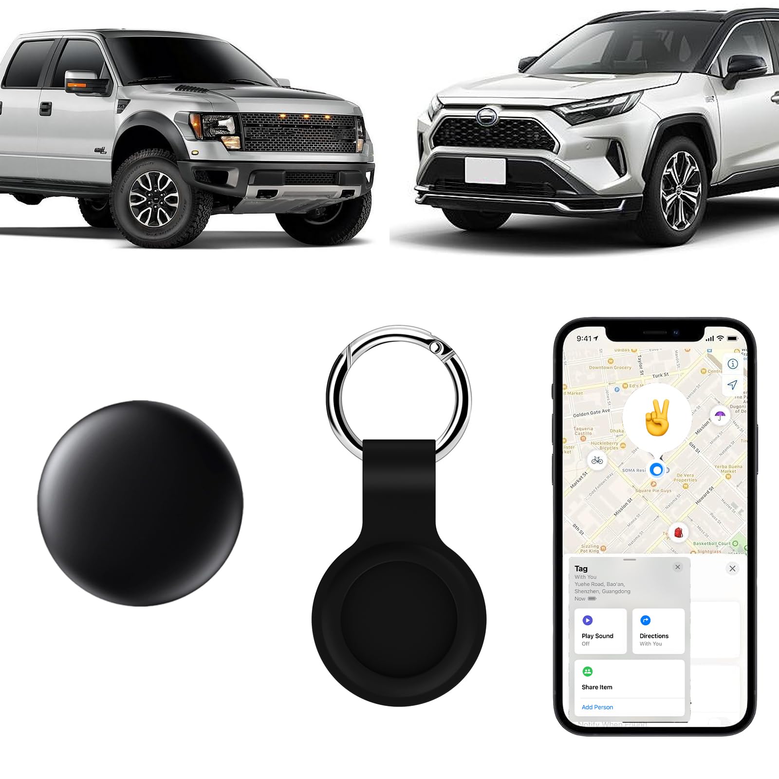 Mini GPS Tracker, No Monthly Fee, iOS Find My Compatible, Magnetic Vehicle Tracker, Global Coverage, Anti-Theft Device-image-16