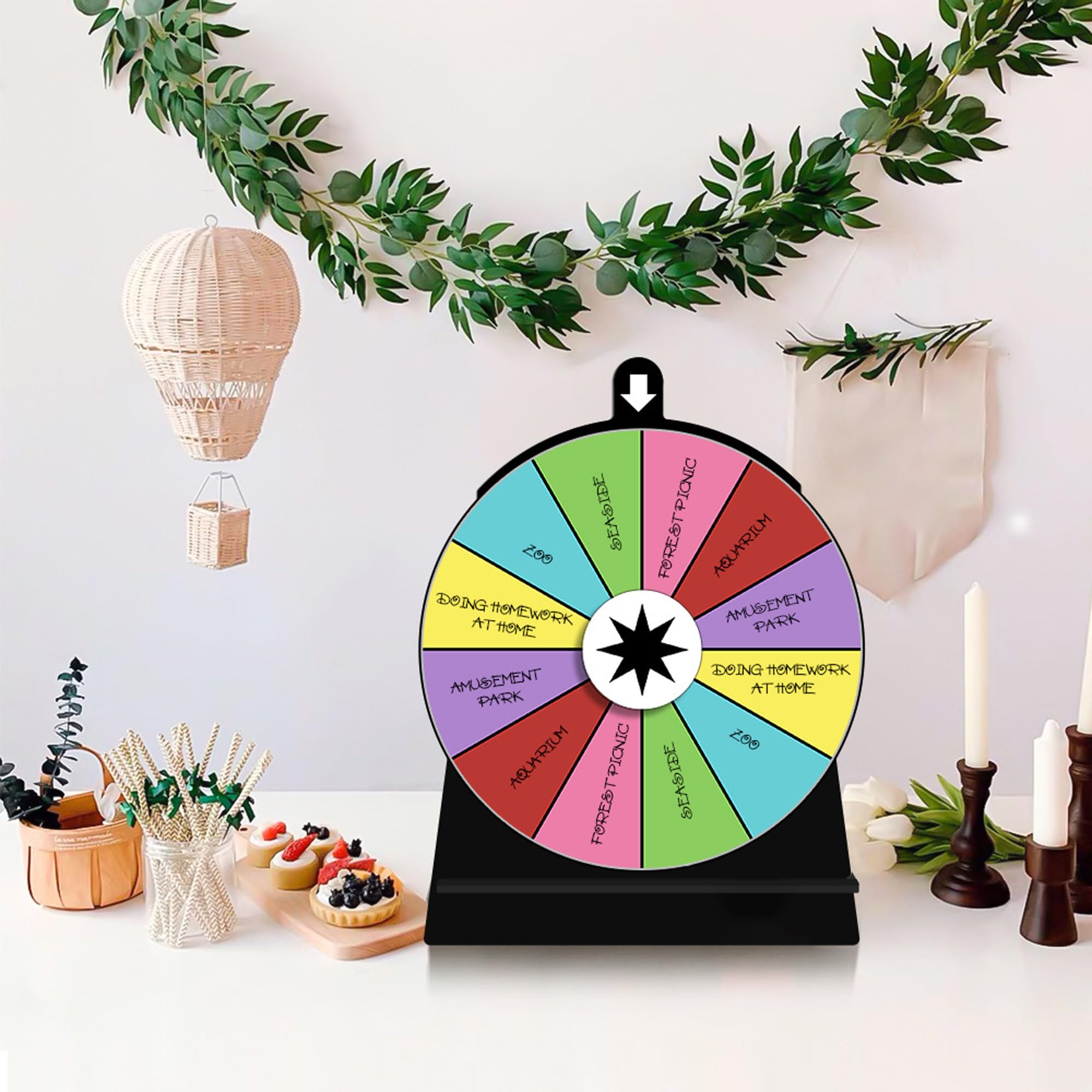 3pcs Ruota Girevole Premi, Ruota della Fortuna per Girare, Roulette Colorata Fortunata, con una penna cancellabile, Gioco Roulette Fortuna per Festa Carnevale Giocattoli