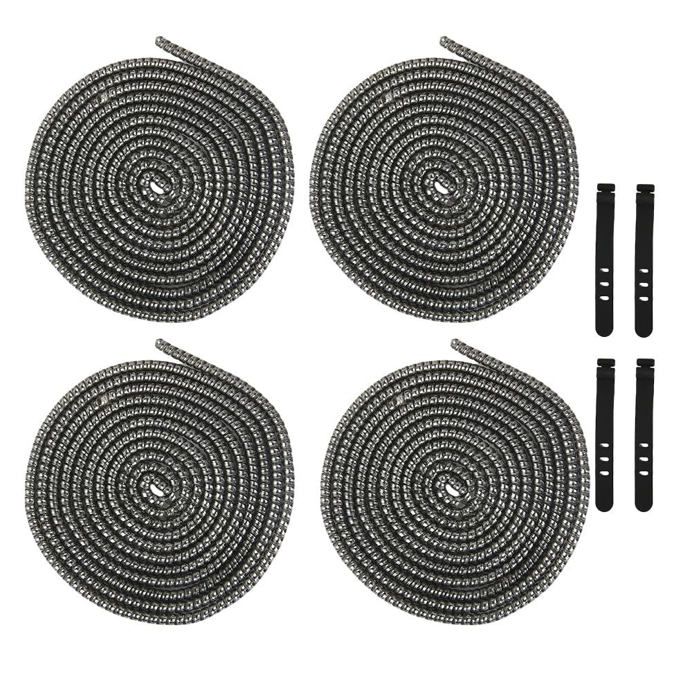 QLD COVER 4pcs 1.6M(5.25FT) Spiral Cable Protector, Multicolor Suitable for Most Phone/Pad/Laptop USB Wire Cord Savers Protection Cover Anti-Break Wrap Charger Data Line Cables Sleeves, Laser Black โ image 1