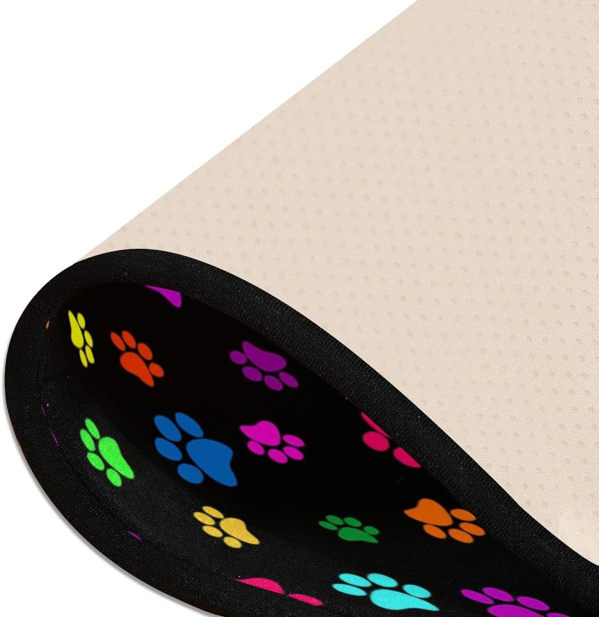 Blueangle Colorful Dog Paw Print Floor Mat Non-Skid, Water-Resistant Runner Rug for Bathroom, Kitchen, Entryway, Hallway, Office, Mudroom, Vanity, 72" x 24"