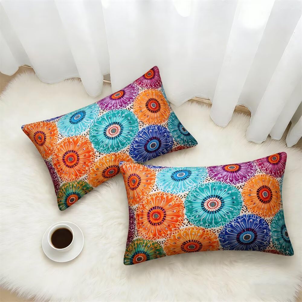 Federe Cuscini Divano 50x80 cm Set di 2 Federa Cuscino Boho Copri Cuscini per Divano Estate Fodere Cuscino Decorativi Copricuscino per Camera da Letto Soggiorno Balcone con Cerniera Nascosta -SC181