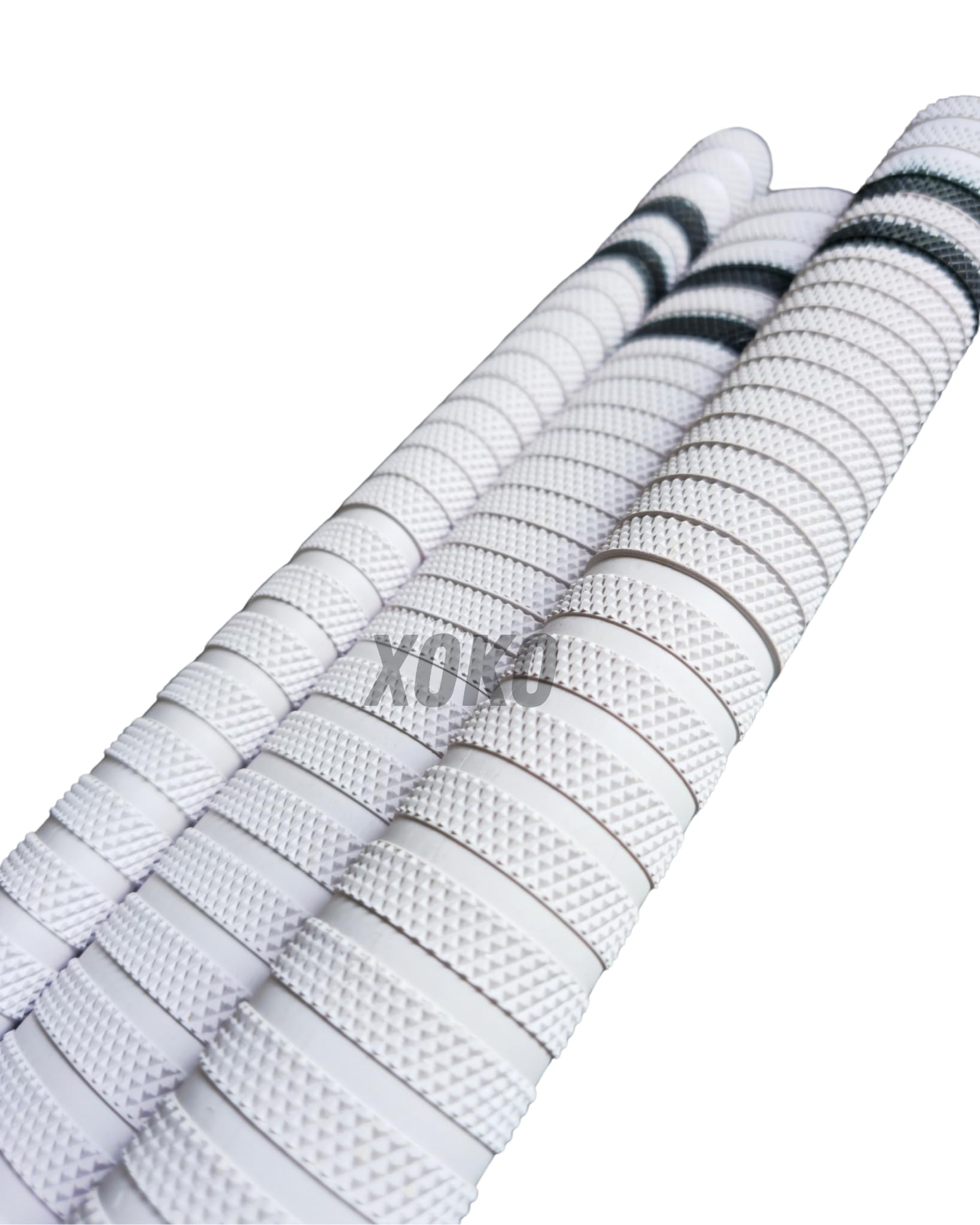 XOKO Cricket Bat Handle Grips, White with Black Stripes, Enhanced Performance, Shock Absorbing (White Pack of 6) 2