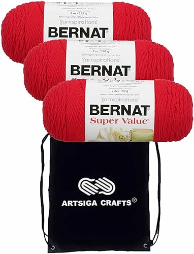 Bernat Hilo de tejer de gran valor 164053-53514 con 1 bolsa de proyectos Artsiga Crafts