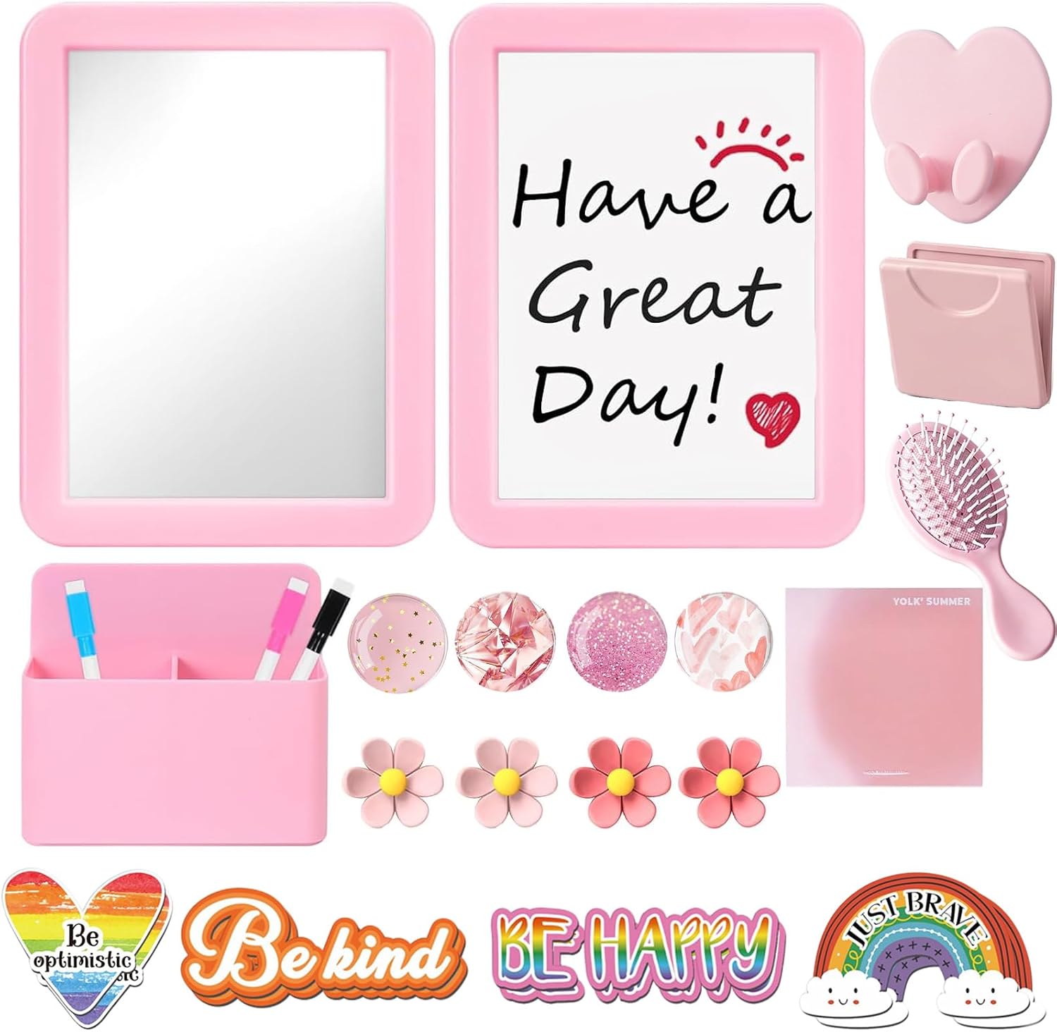 22 Pcs Pink Locker Accessories Kit for Girls