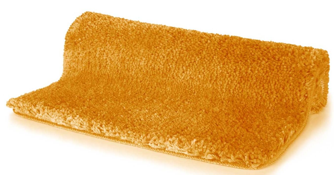 Spirella - Tappetino da bagno Balance in poliestere - Antiscivolo - 55 x 65 cm - Arancione - Lavabile in lavatrice a 40°C - 90% poliestere - 10% acrilico - Comfort e sicurezza