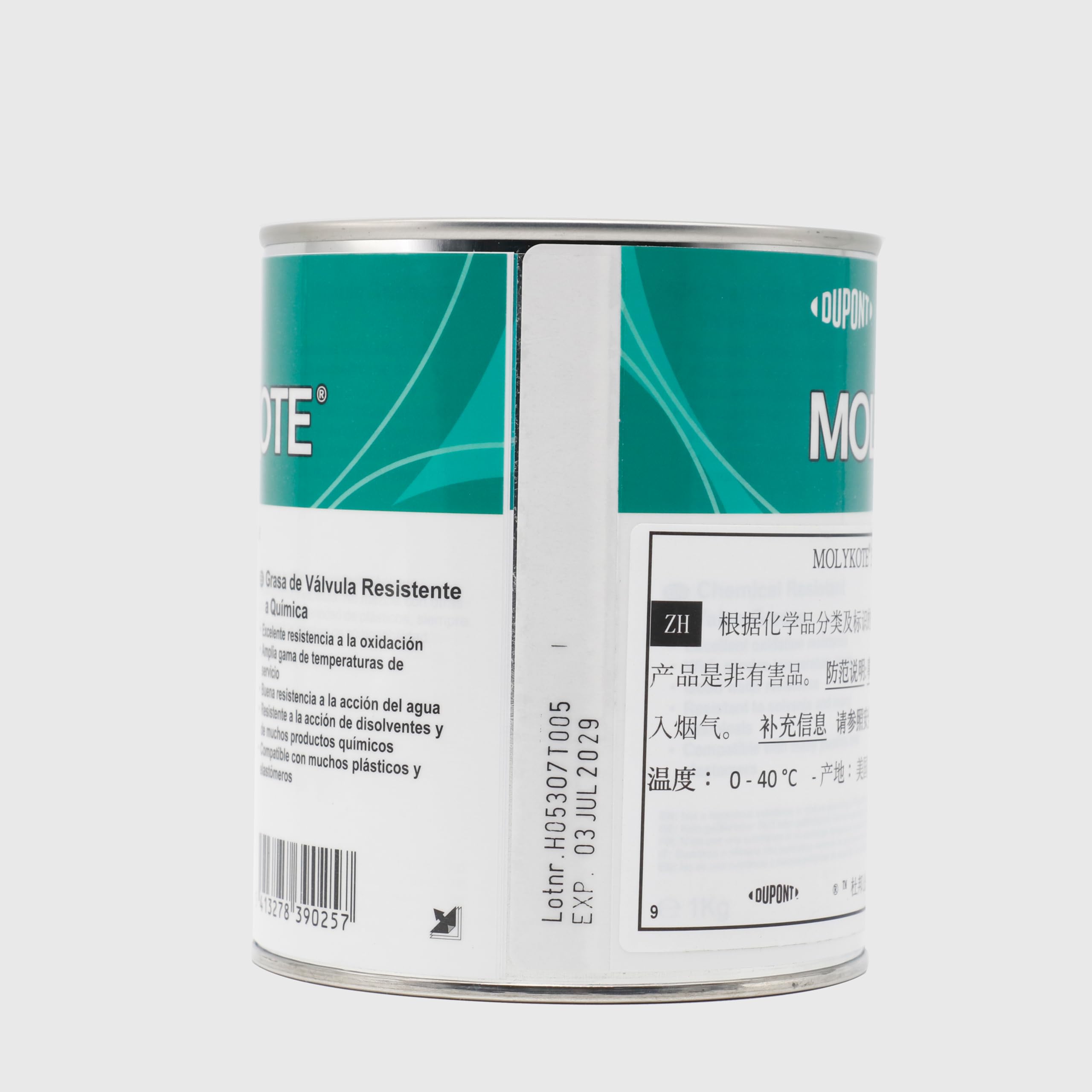 MOLYKOTE 3452 FS - Grasa lubricante para válvula de alto rendimiento (1 kg, Dow Corning 3452)