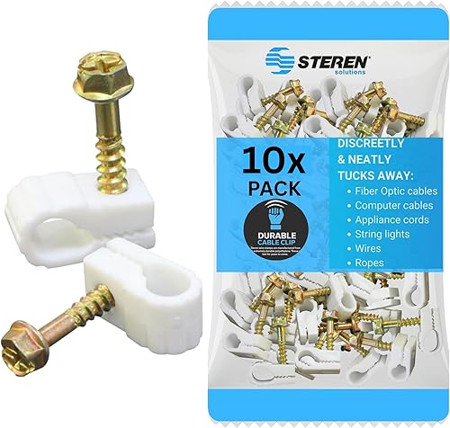 Miniatura 52 de STEREN Clips coaxiales para cables - Soporte para cables - Clips de alambre - Clips laterales para colgar - Soporte de cable para escritorio