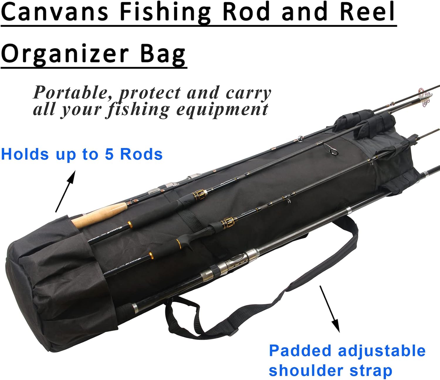 Fishing Pole Bag Rod Holder Fishing Bag Large Storage Reel Bags Waterproof image 3