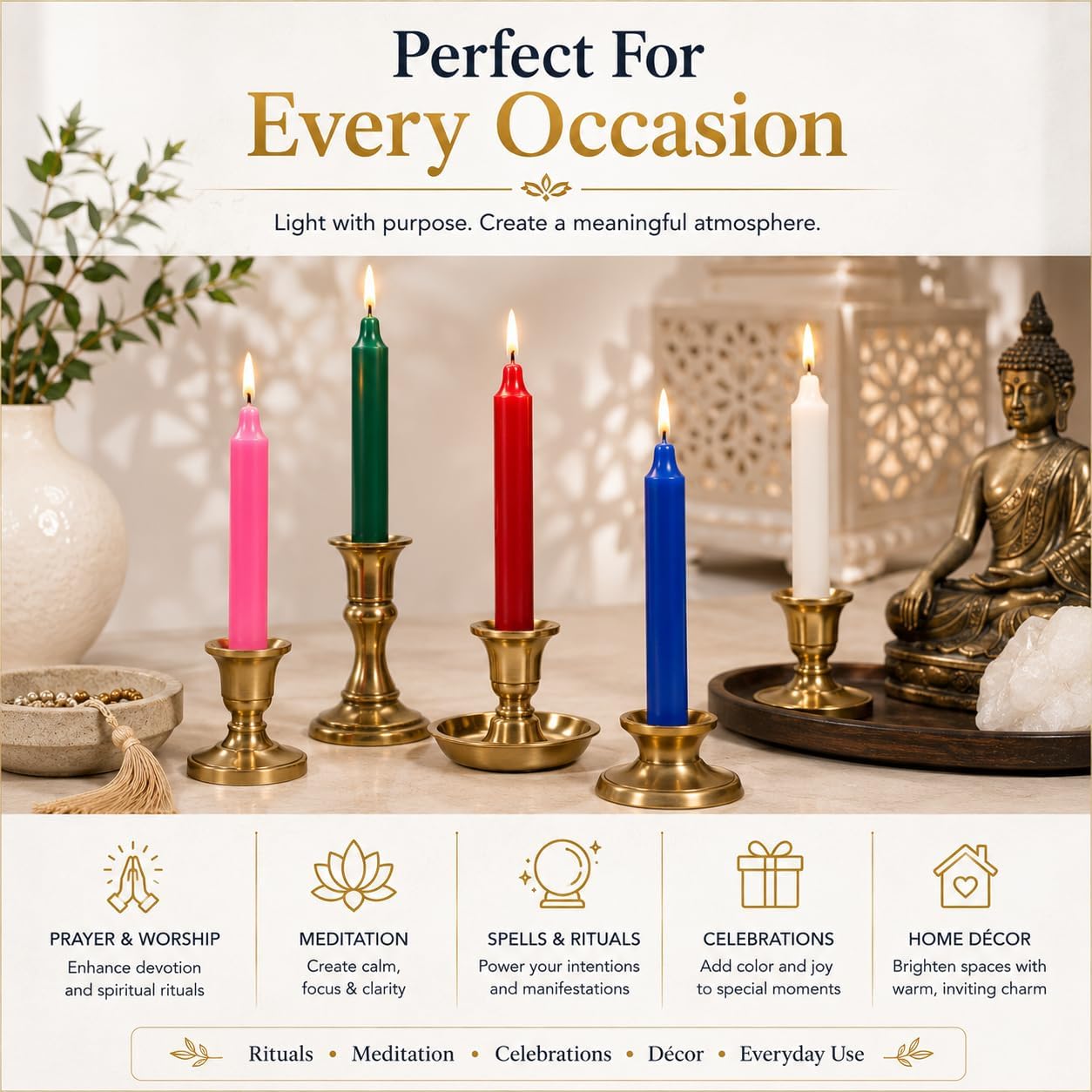 Dinil Spell Chime Candles, 20 Colored Mini Taper Candles, 4 Inch