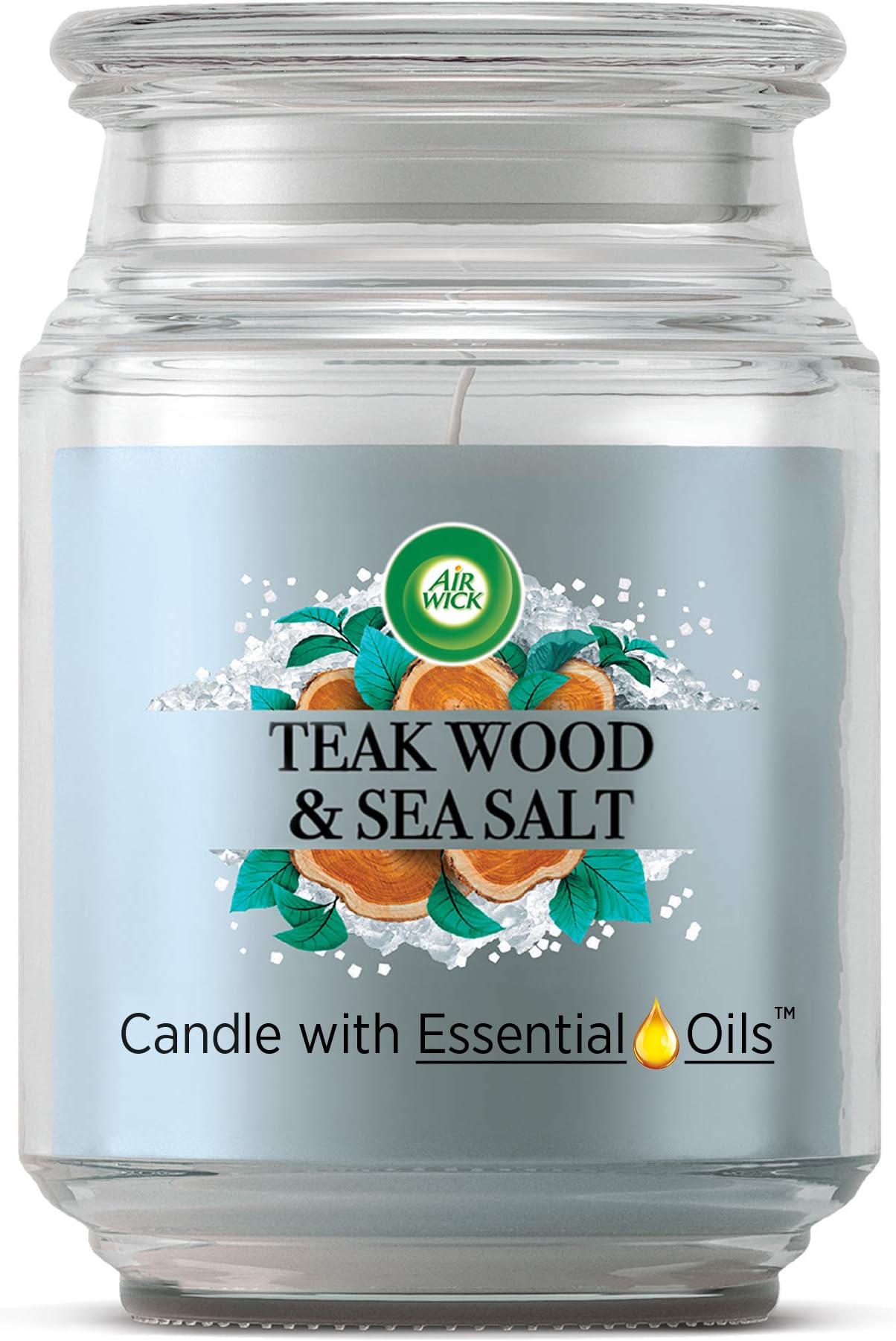 Air Freshener XL Candle Teak Wood & Sea Salt, Up to 85 Hours Burn Time
