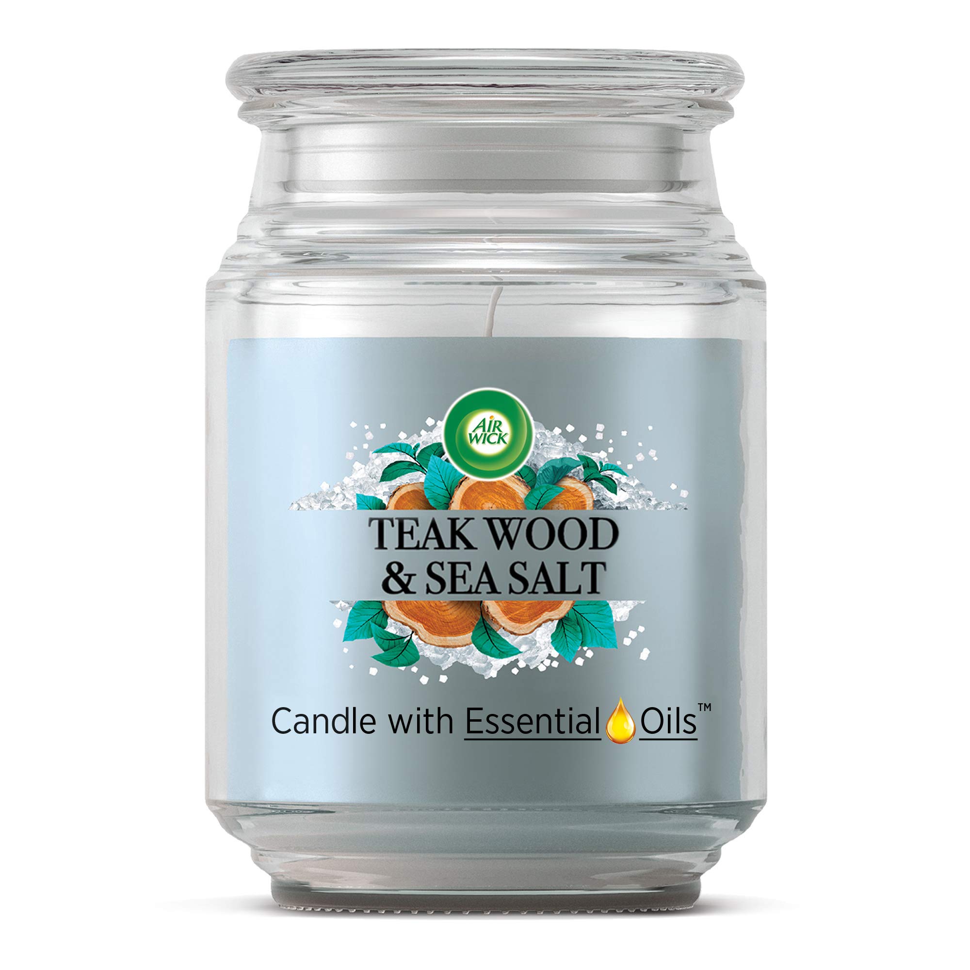 Air Freshener XL Candle Teak Wood & Sea Salt, Up to 85 Hours Burn Time