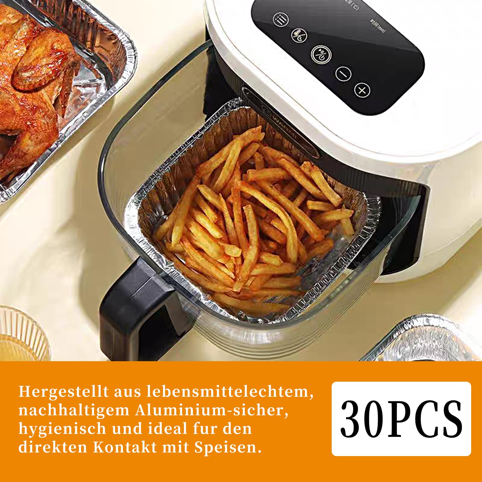 Lot De 30 Barquettes Aluminium 1200ml (17x17x5,2cm) - Résistantes à La Chaleur Pour Barbecue, Four Et Cuisine