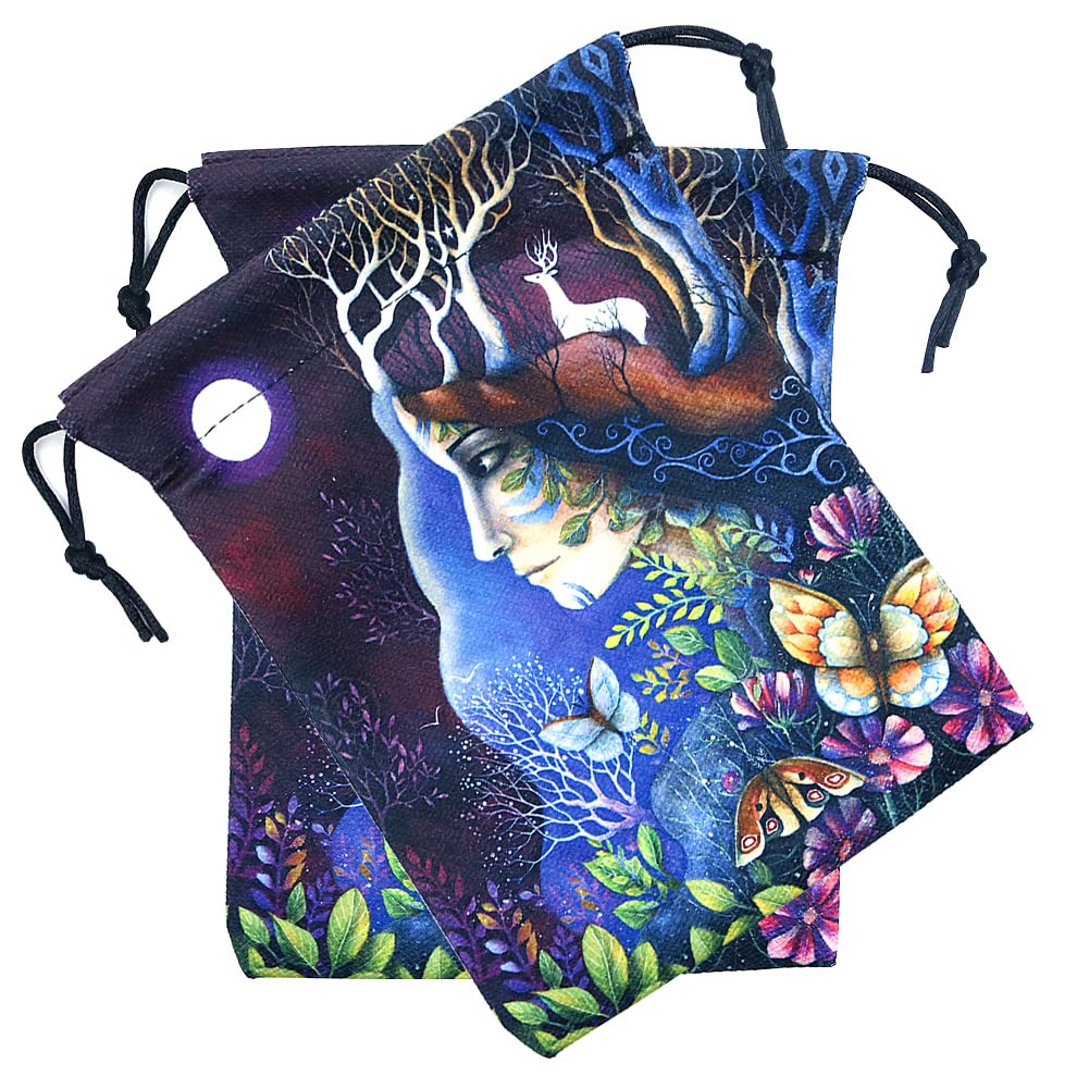 Namvo Tarot Aufbewahrungstasche Keltische Runen Tarotkarten Aufbewahrungstasche Kordelzugbeutel 13x18CM, Dicker Samt Geschenktüten Symbolstickerei Schmuck Kristallbeutel Schutzkartenbrettspiel