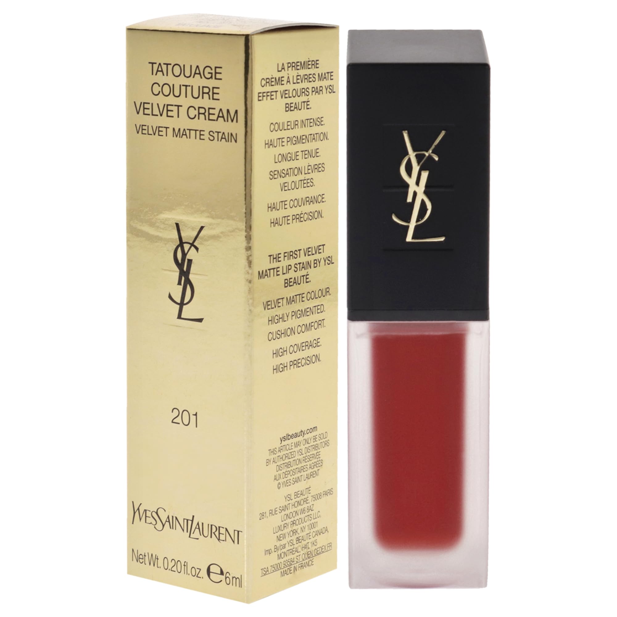 Yves Saint Laurent Tatouage Couture Velvet Cream Lippenstift 201 Rouge Tattoo, 6 g