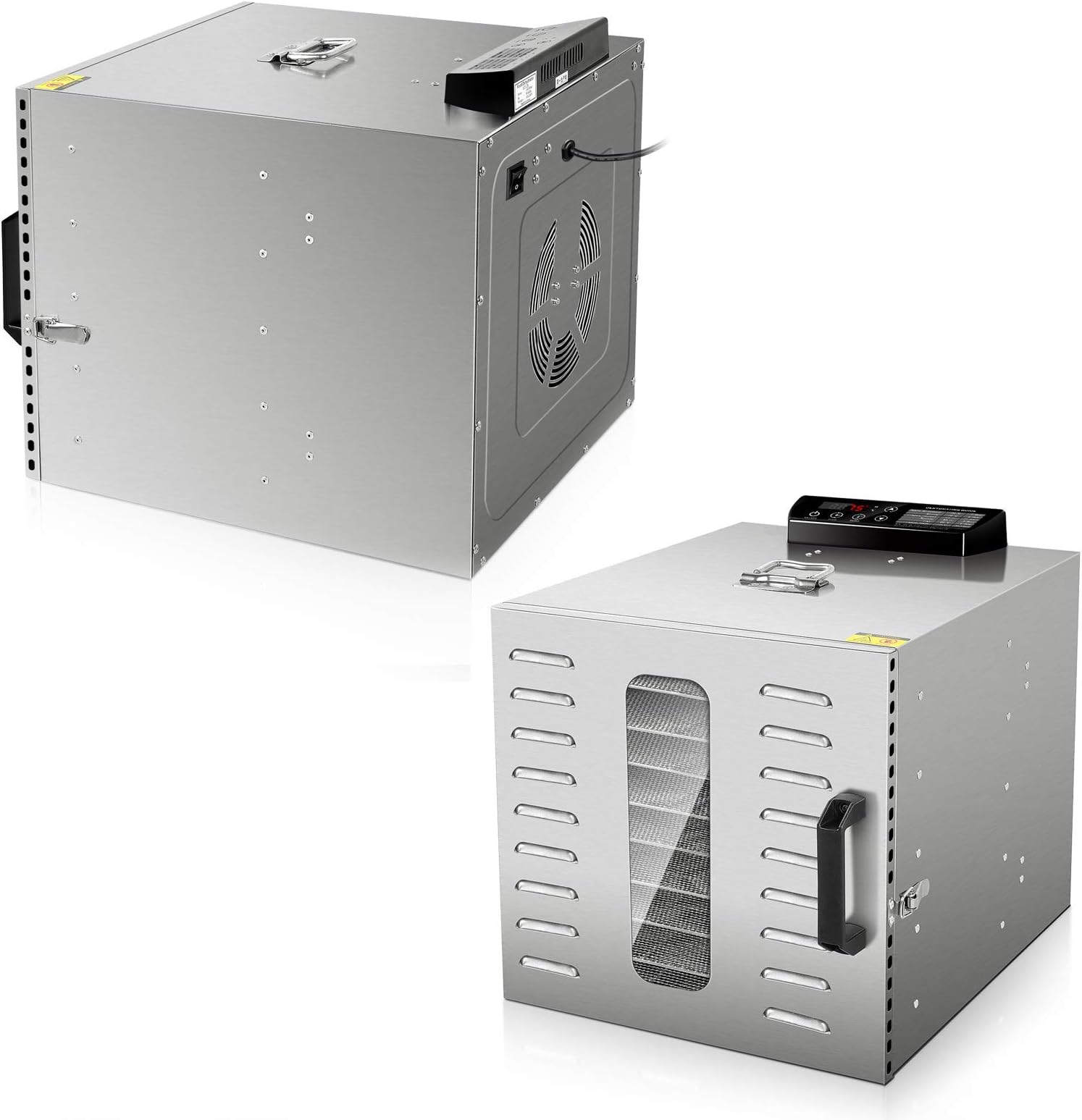 Food Dehydrator,10 Trays Commercial Stainless Steel Drying Racks-Raw Food & Jerky Fruit Dehydrator-1000W Preserve Food Nutrition Professional Household Vegetable Dryer,with 0~24 Hours Digital Timer