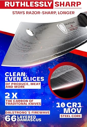 Miniatura 9 de Dalstrong Cuchillo de chef - 9.5 pulgadas - Serie Firestorm Alpha - Acero de alto carbono 10CR15MOV - Mango de madera estabilizada Wa tradicional