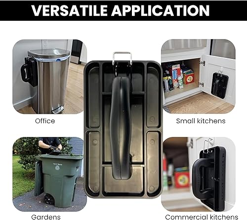 Miniatura 6 de Herramienta compactadora manual de basura - Prensa de basura manual con gancho incorporado - para basura de cocina - Diseño de ahorro de espacio -