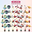 Pixelfox Space Theme Cup cake Toppers – 30 Pcs Rocket Ship Astronaut Birthday Party Supplies | Galaxy Cup cake Decoration Set for Kids | Outer Space Cake Topper Planet Combo gallery image