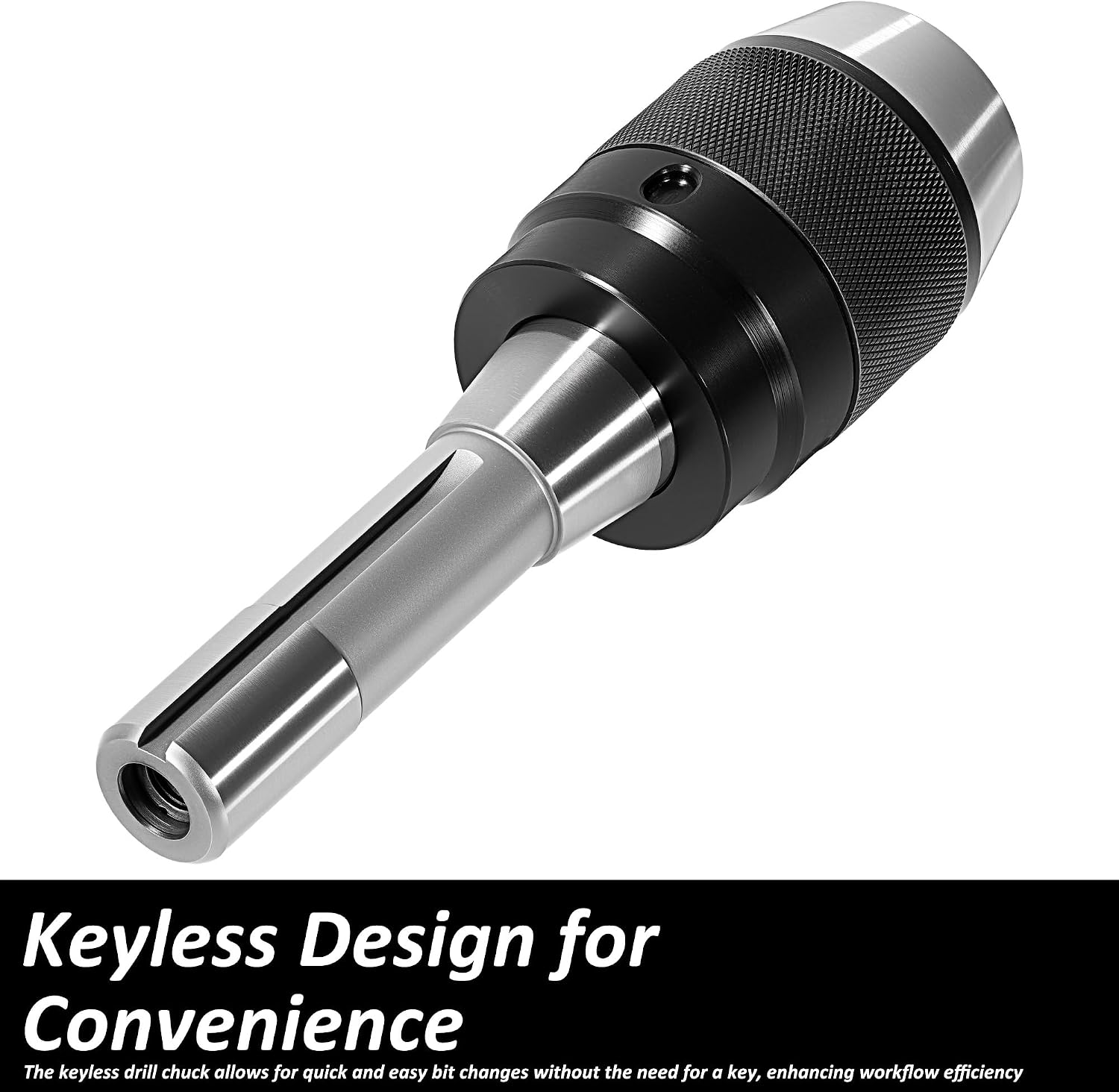 1/8"-5/8" (3-16mm) Heavy Duty Keyless Drill Chuck, R8 Drill Chuck with Integrated Shank, Drawbar Thread 7/16"-20, Self-tightening Drill Chucks with APU16 Spanner Wrench