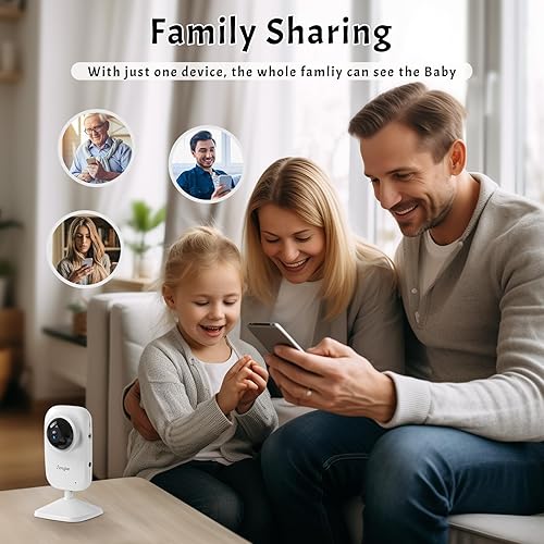 Miniatura 7 de Video Baby Monitor Add-on Cámara compatible con monitor de bebé BME28, visión nocturna, alcance de 1200 pies, conversación de 2 vías, visión
