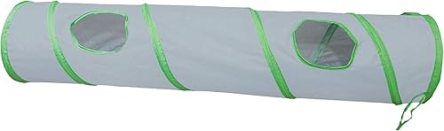 Miniatura 10 de PetLike Túnel para gatos (con juguete interactivo para gatos y juguete de hierba gatera) para gatos de interior, tubo plegable para mascotas, Negro