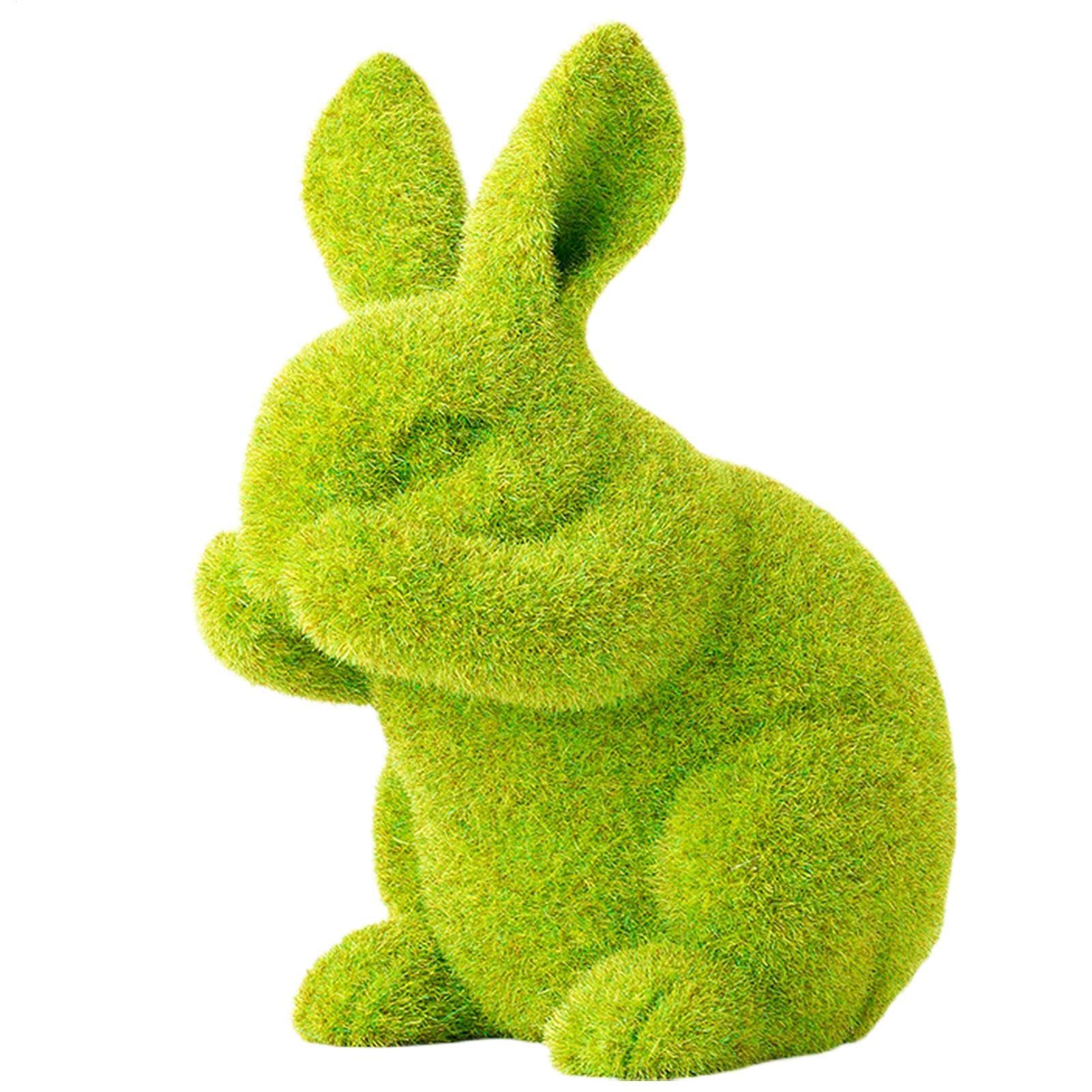 Amazon.co.jp: Moss Bunny - 装飾的なイースターグリーンウサギの置物