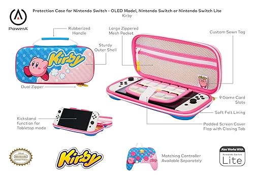 Miniatura 2 de PowerA Protection Case for Nintendo Switch - OLED Model, Nintendo Switch and Nintendo Switch Lite - Kirby, Protective Case, Gaming Case, Console