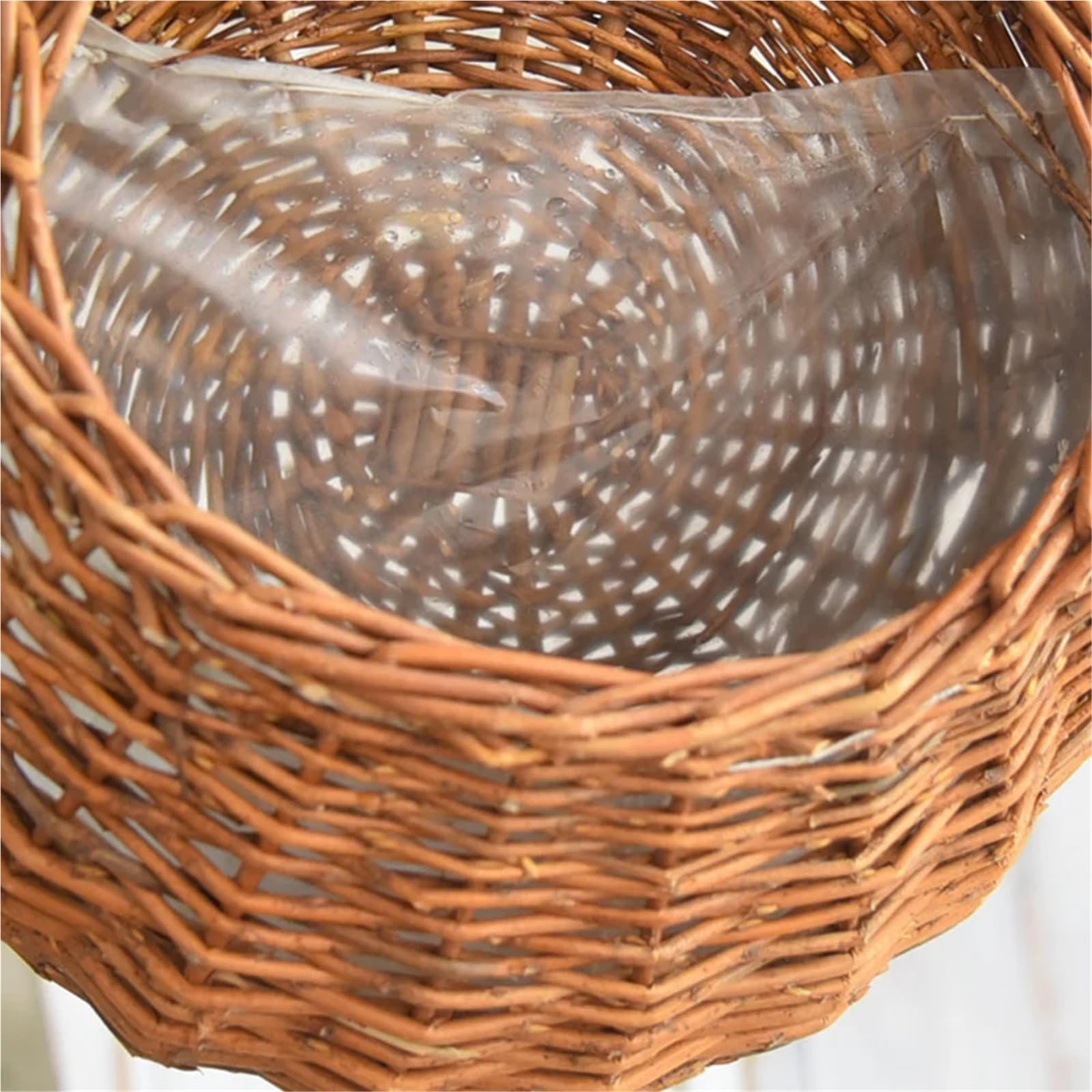 Fioriera Intrecciata 3 pezzi fatti a mano in vimini intrecciato cesto appeso a parete fioriera fiore cesto di vimini cesto in rattan for la decorazione domestica giardino matrimonio Per Fioriera(A-L)