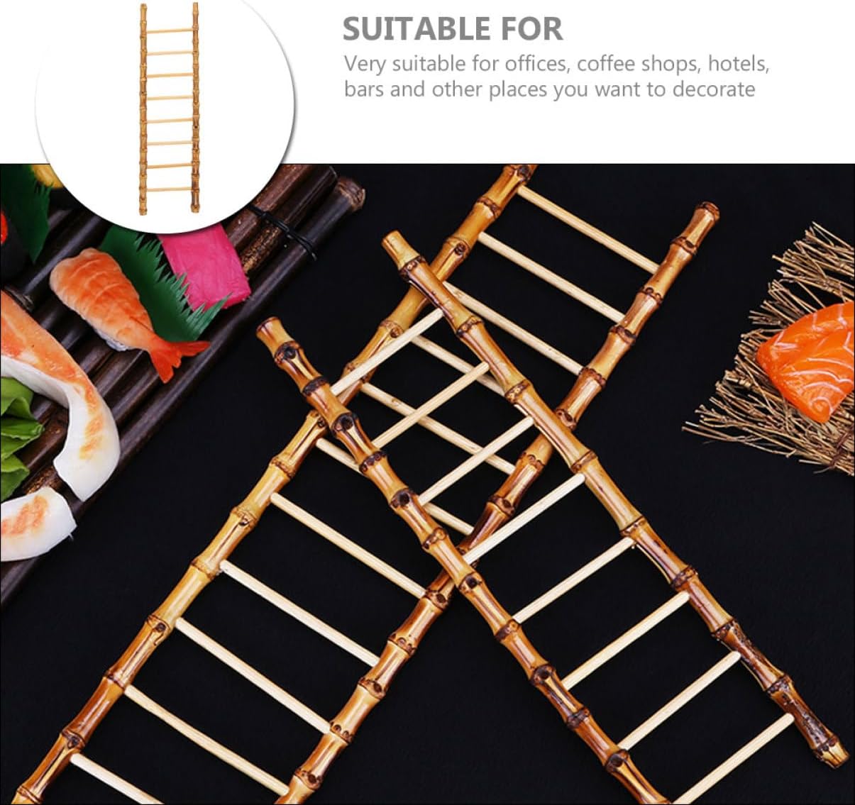 Bamboo Ladder Model for Sushi Making, Restaurant Accessory Xmas