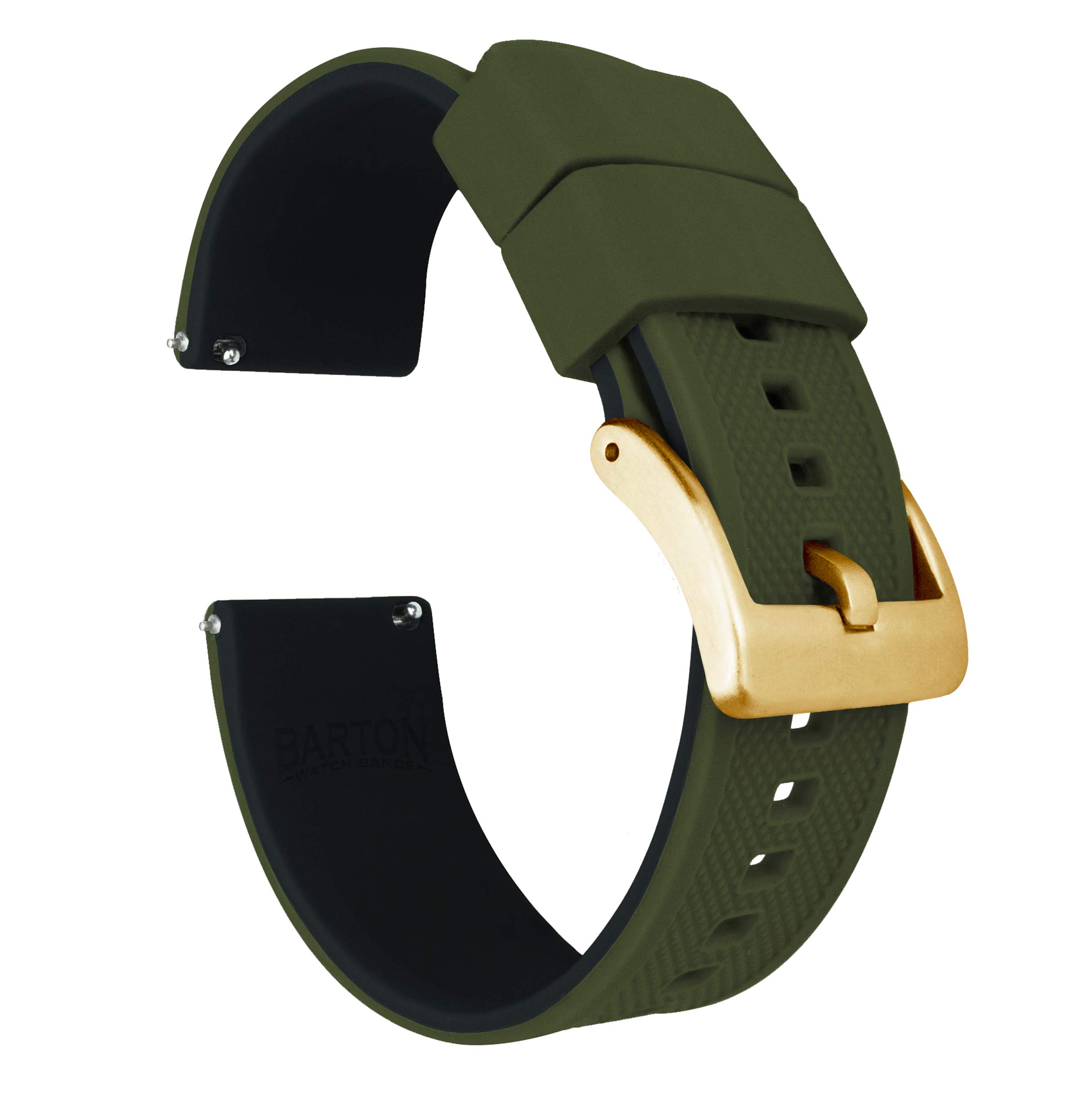BARTON Elite Silicone Watch Bands - Gold Buckle Quick Release