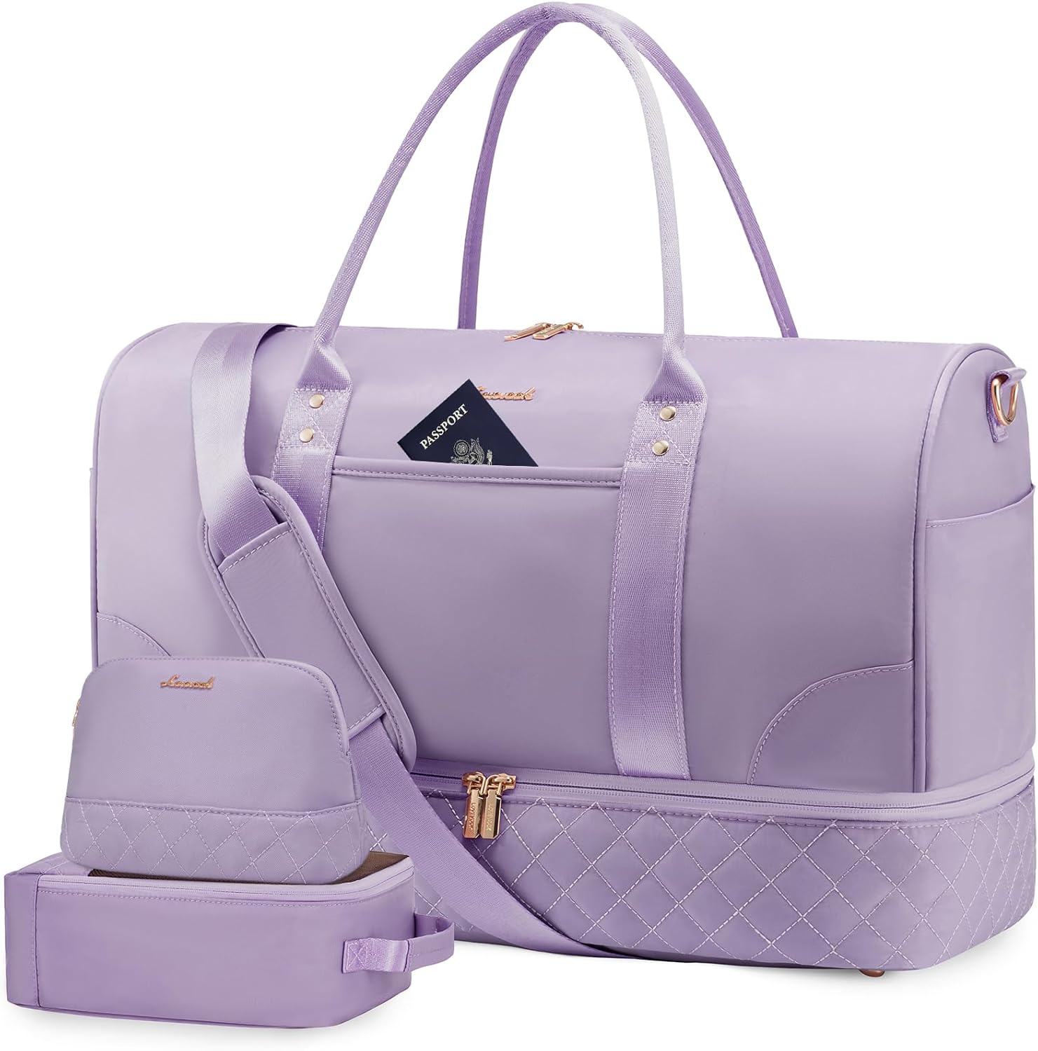 LOVEVOOK Large Travel Duffle Bags For Women,Weekender Bag With Shoe Compartment Amp Wet Pocket,Hospital Bag For Women Labor Delivery,Carry On Overnight Bag With Wet Pocket,Gym Sleepover Bags