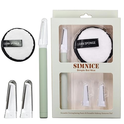Simnice Herramienta de dermaplaning facial Dermaplane - Maquinilla de afeitar profesional de cejas para mujeres, afeitadora facial con cuchillas