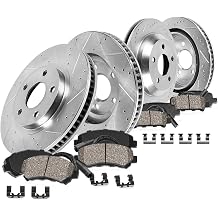Callahan Brake Parts Front and Rear Brake Kit For Lexus LS460 2007-09 - Drilled & Slotted Disc Rotors with Ceramic Brake Pads + Sensors, EBYK045338