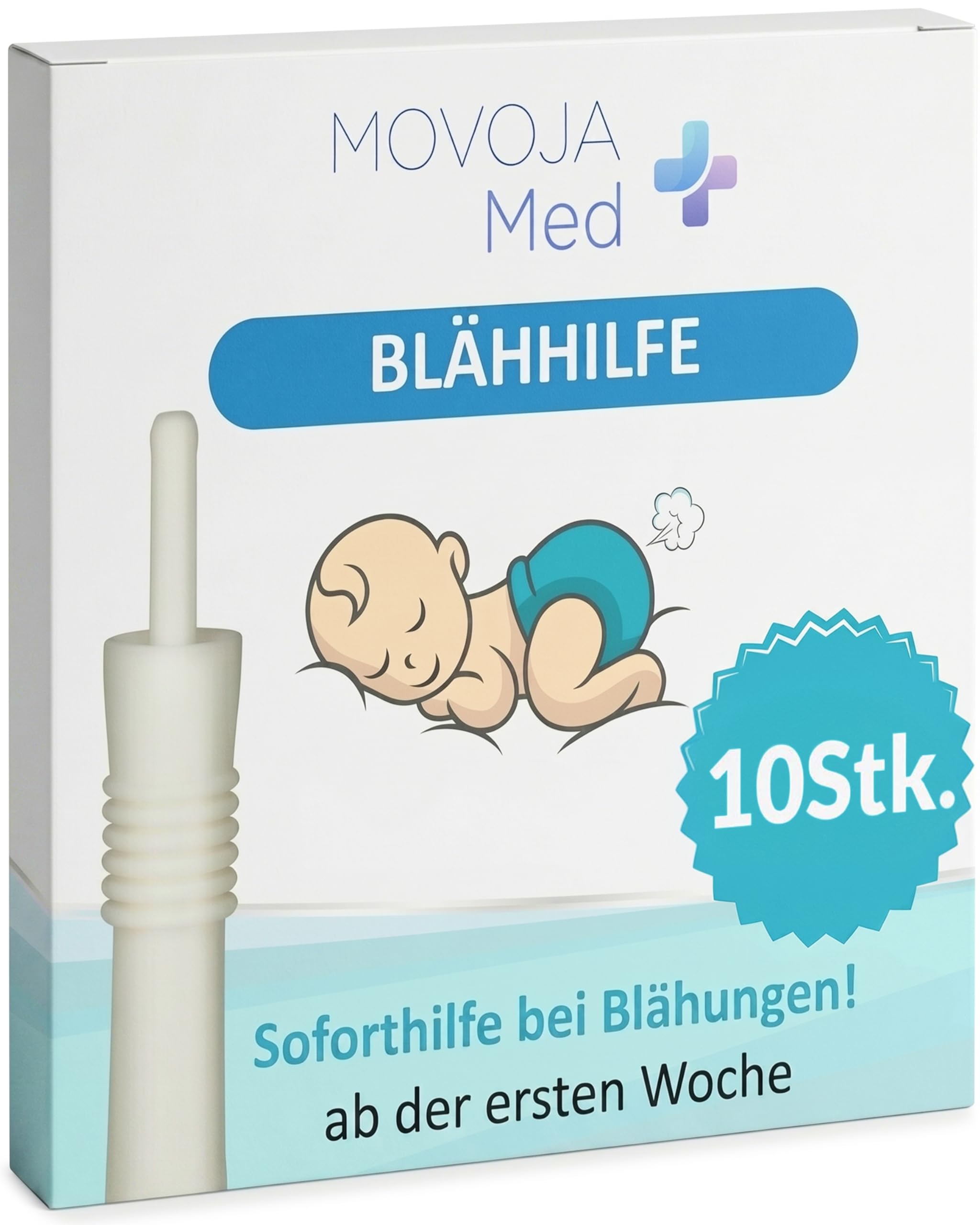 FUCHSI Tubicini Antigas per Neonati (10 pezzi) – Sollievo efficace per i neonati con gas | Completamente senza farmaci | Sollievo delicato per coliche e gonfiore nei Tubicini antigas per neo