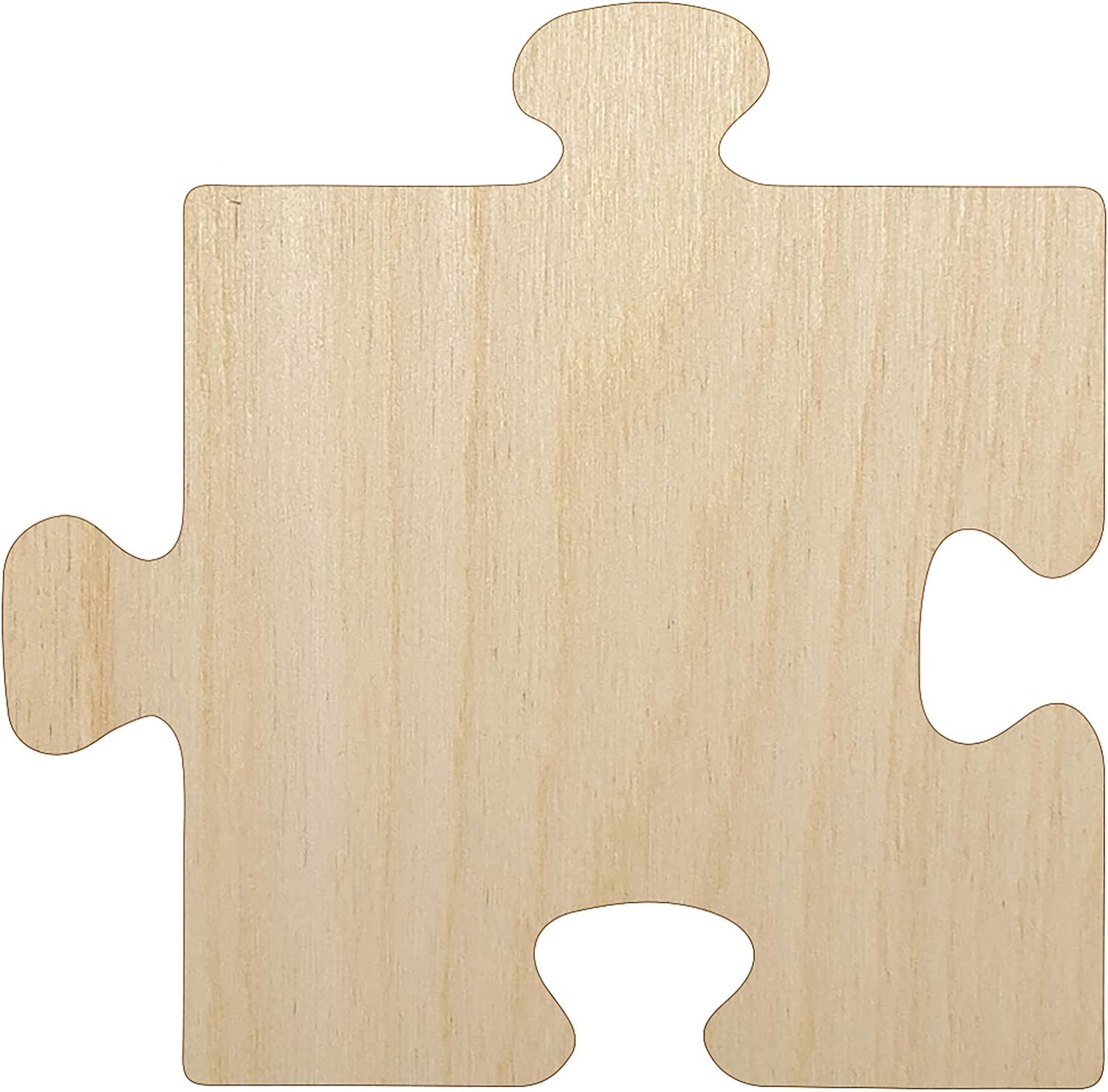 Puzzle Piece Solid Unfinished Wood Shape Piece Cutout for DIY Craft Projects - 1/4 Inch Thick - 6.25 Inch Size