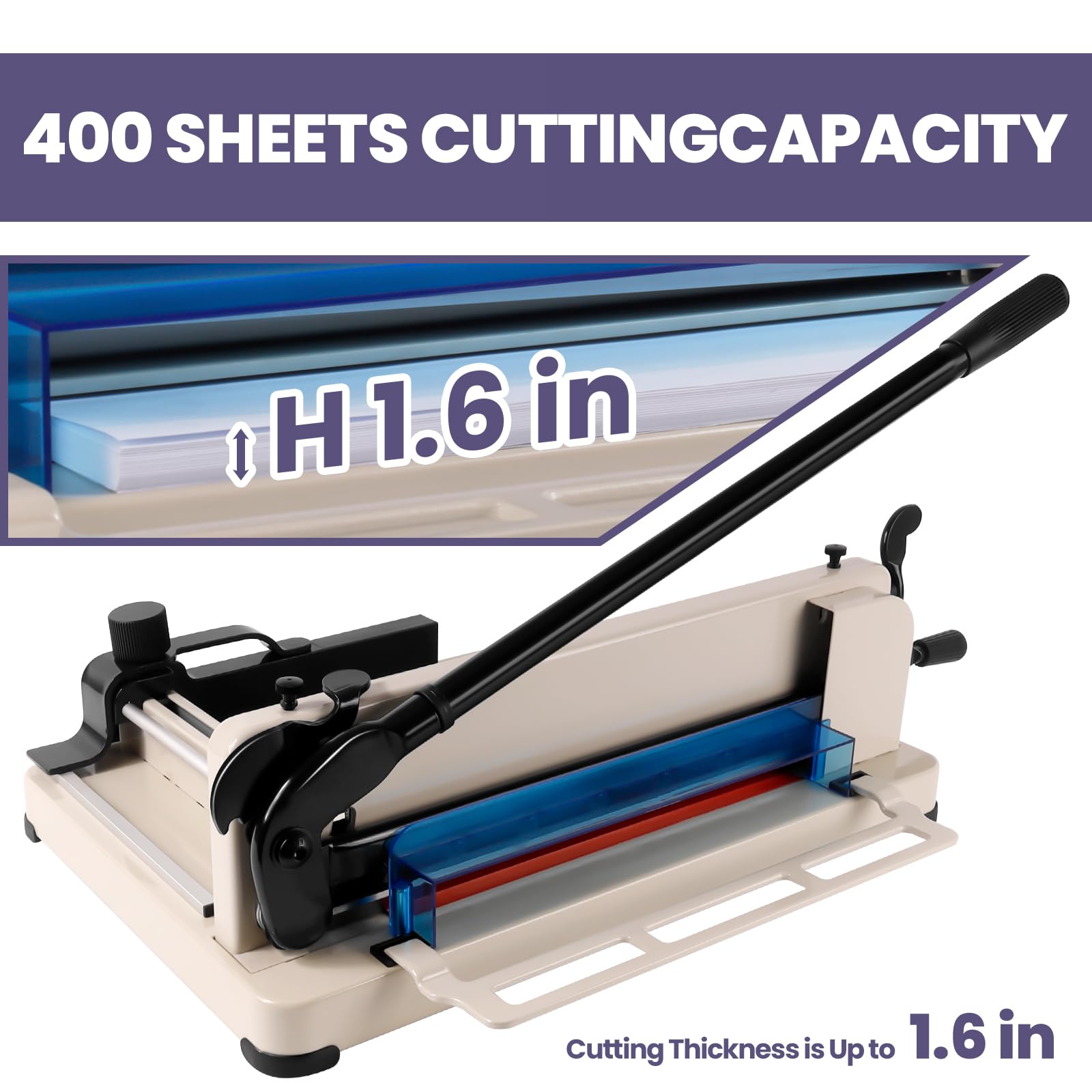 Coupe-Papier Robuste pour Papier A4, Coupe-Papier Guillotine d'une capacité de 400 Feuilles, Construction en Acier Massif (Coupe-Papier A4-12'')
