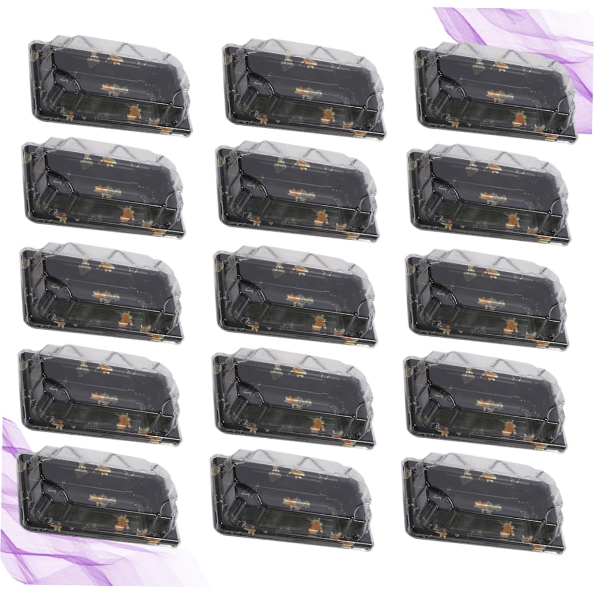 MUCKLILY Sushi Boxes Lids 50pcs Take Out Containers for Sushi Temperature Heat Preservation for Food Trucks Restaurants Parties Lunch Boxes