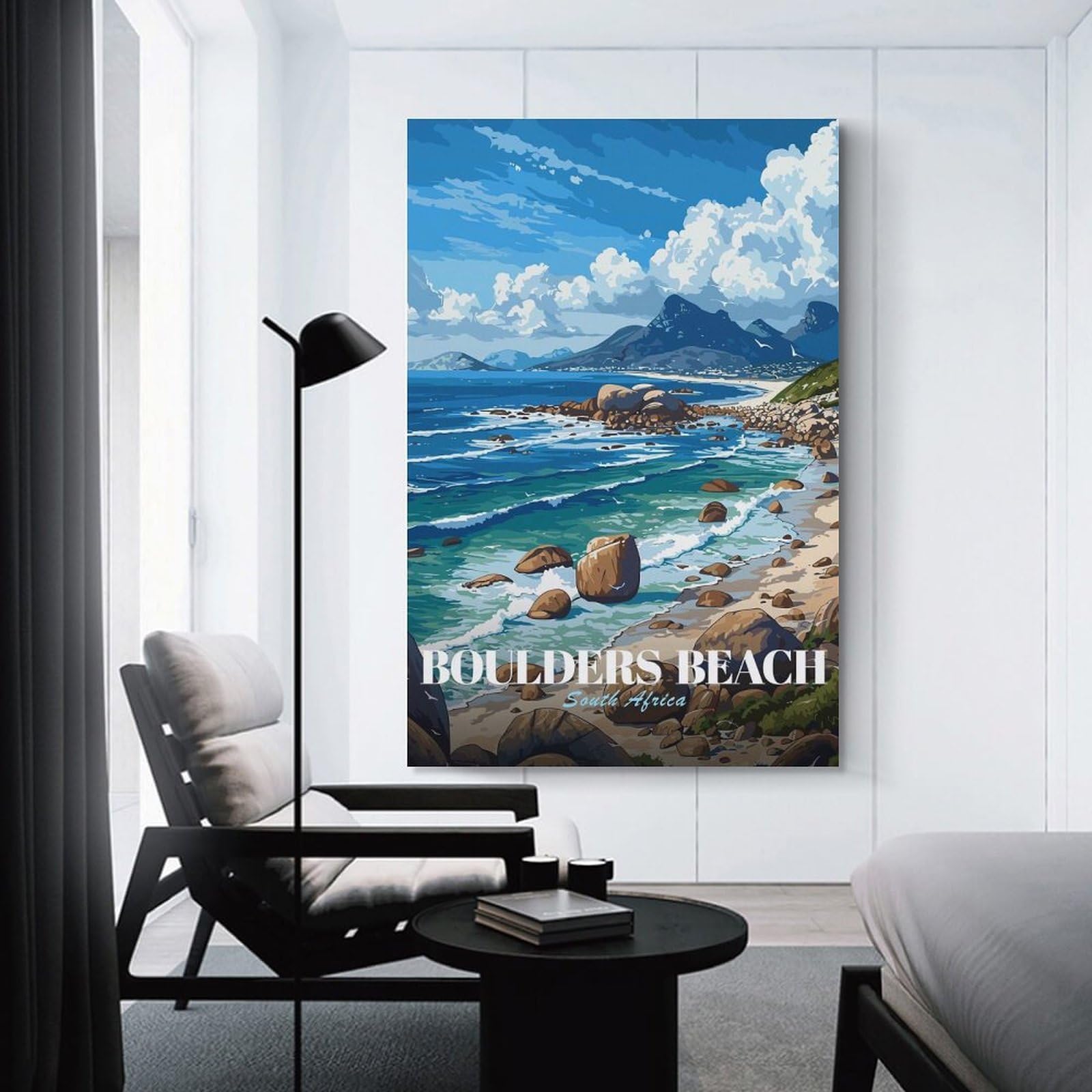 Junmoney Unframe-Style-22 Canvas Wall Decor Boulders Beach South Africa, 20X30inch(50X75cm), For Home Lounge, Bedroom Or Reading Nook, Eye Catching Artwork For Blank Walls