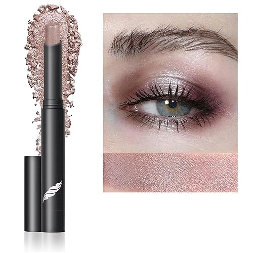Sombra de ojos en barra neutra de 6 colores, metálico y mate, lápiz de sombra de ojos en crema brillante, multidimensional, aspecto de ojos